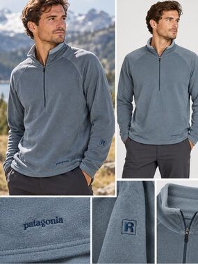 Patagonia R.5 Fleece 1/4 Zip Pullover Men’s L Gray Blue Regulator
